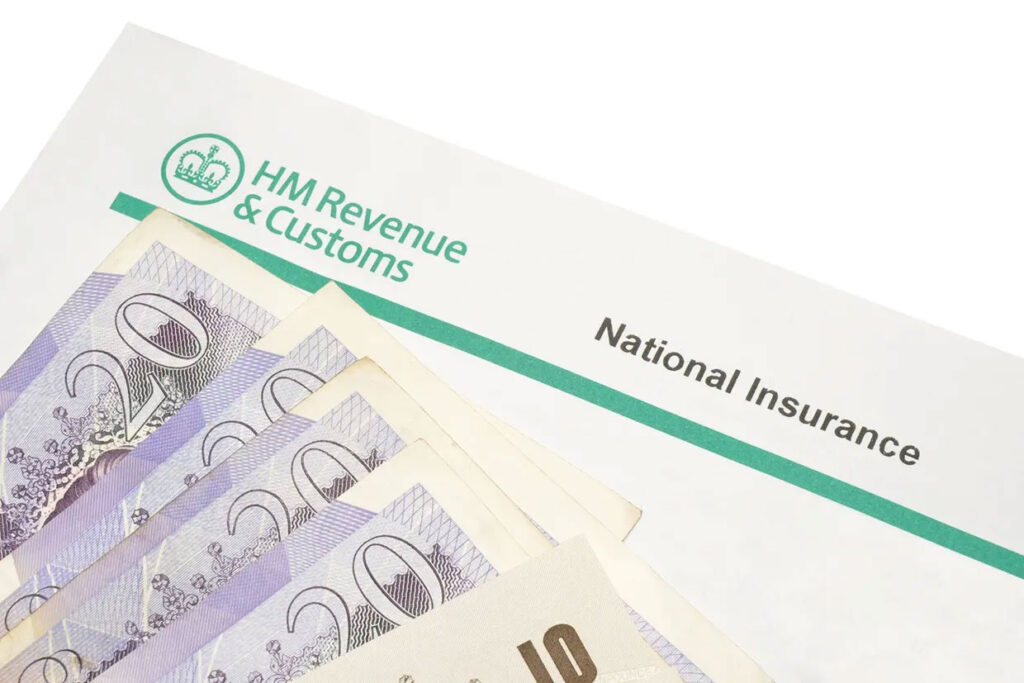 National Insurance Document and cash